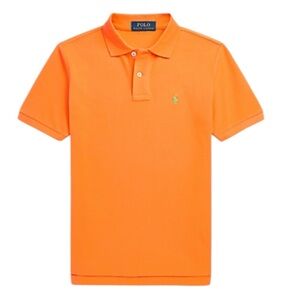 NEW Polo Ralph Lauren Boy’s Orange The Iconic Mesh Pique Polo Shirt size Medium